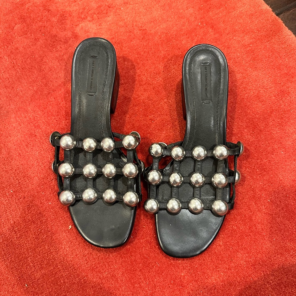 Alexander Wang Black Heels with Silver Accents